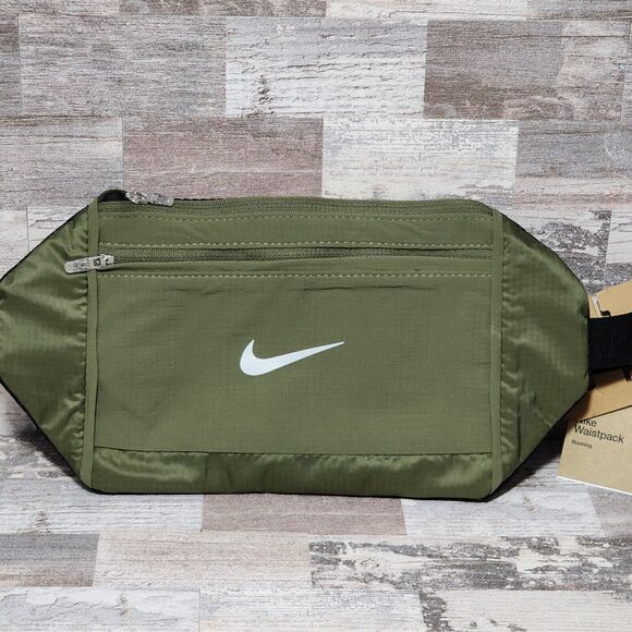 Nike Challenger Waist Fanny Pack Large 1 Liter Running Outdoor Mesh Back Green - Picture 8 of 8